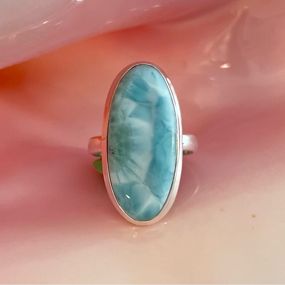 Sterling silver Larimar ring - Picture 2 of 10